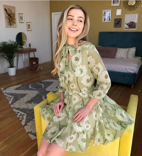 Bow print tie A-line skirt - ROUTINE FASHION